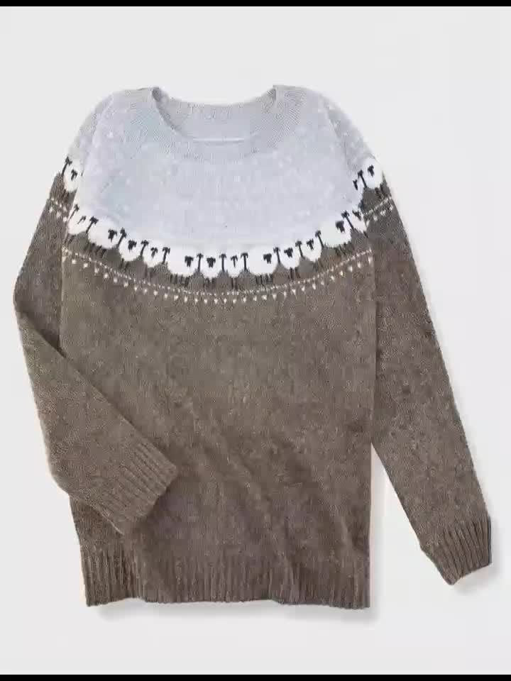 Aria | Timeless Sheep Print Christmas Jumper for Women