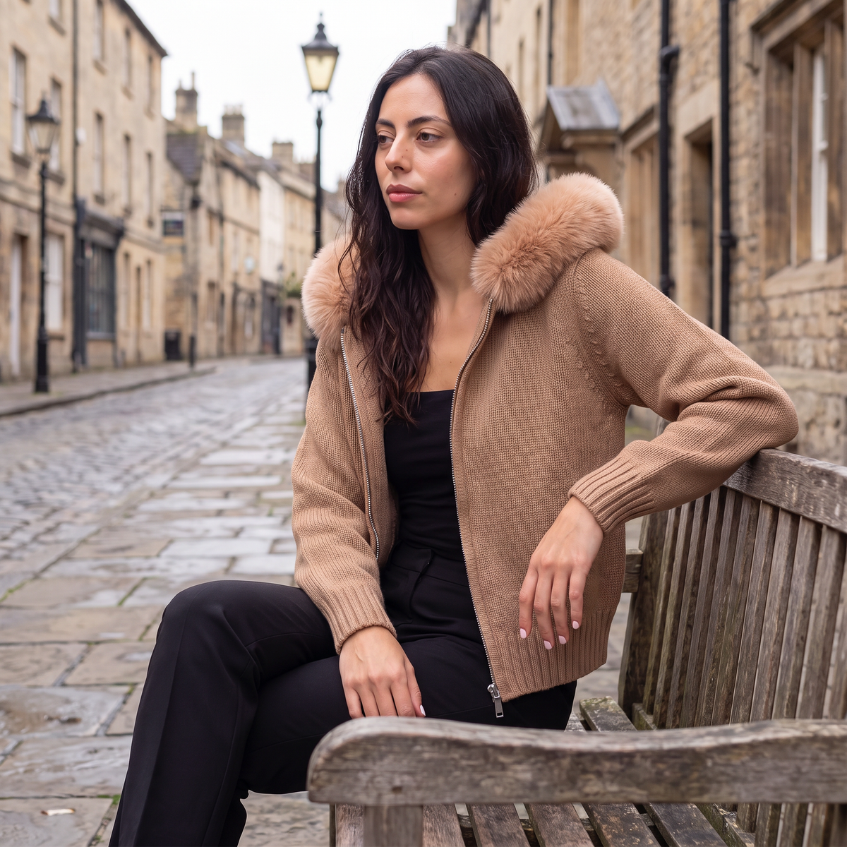 Women's Fur Collar Cardigan Jacket