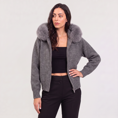 Women's Fur Collar Cardigan Jacket
