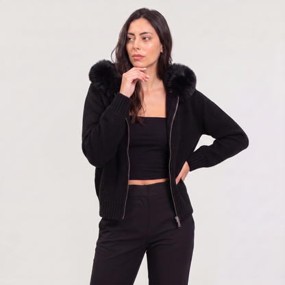 Women's Fur Collar Cardigan Jacket