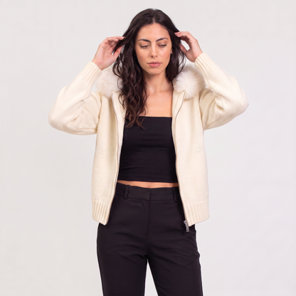 Women's Fur Collar Cardigan Jacket