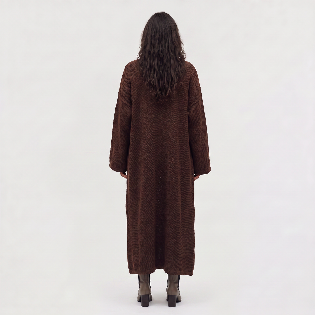 Women's Long Line Open-Front Knit Cardigan