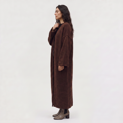 Women's Long Line Open-Front Knit Cardigan