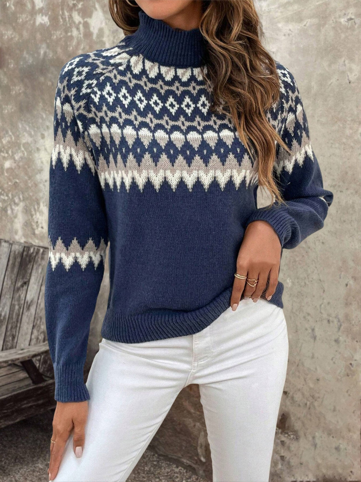 Alice | Effortless Fair Isle Turtleneck Christmas Jumper for Women