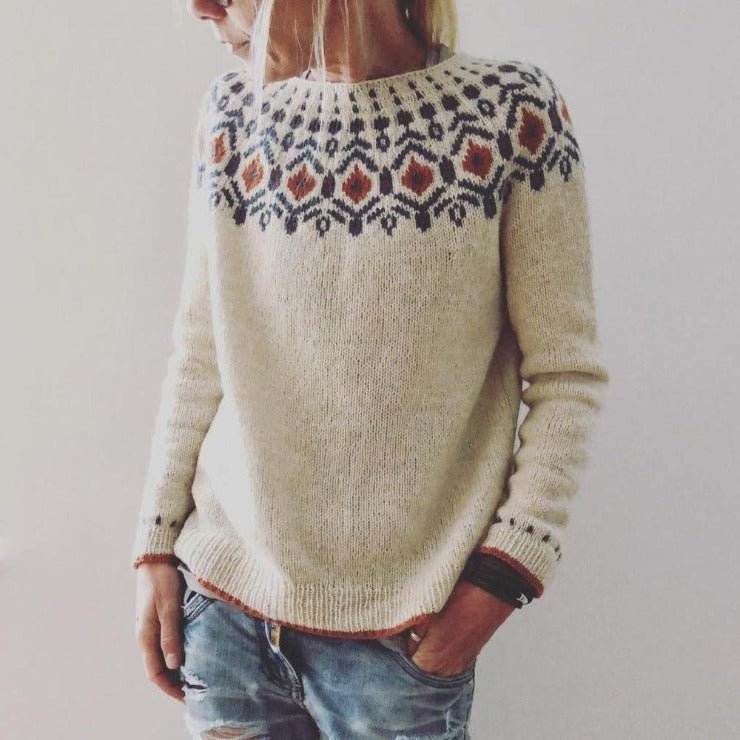 Hallie | Elegant Fair Isle Christmas Jumper for Women Chunky Knit