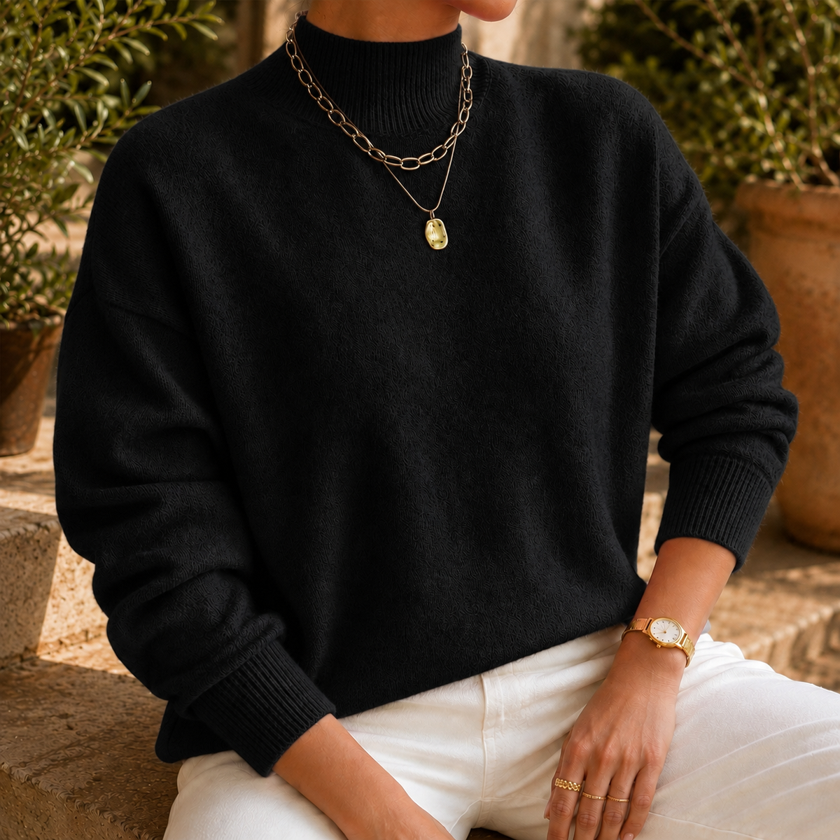 Elena Mock Neck Jumper