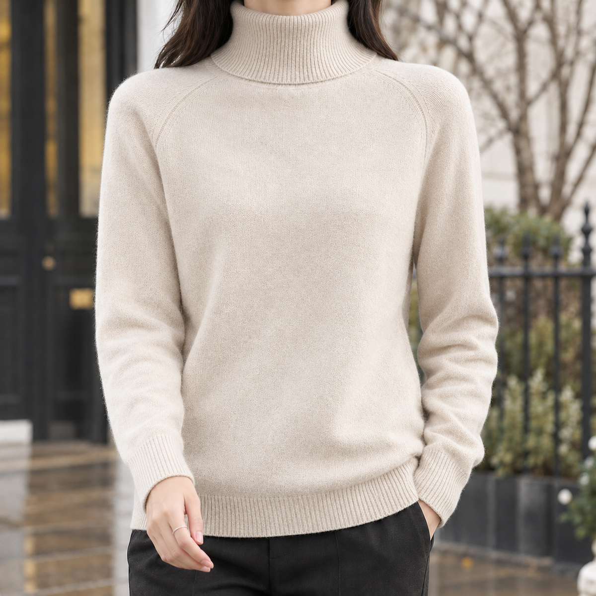 Cadence-Sage Turtleneck Jumper