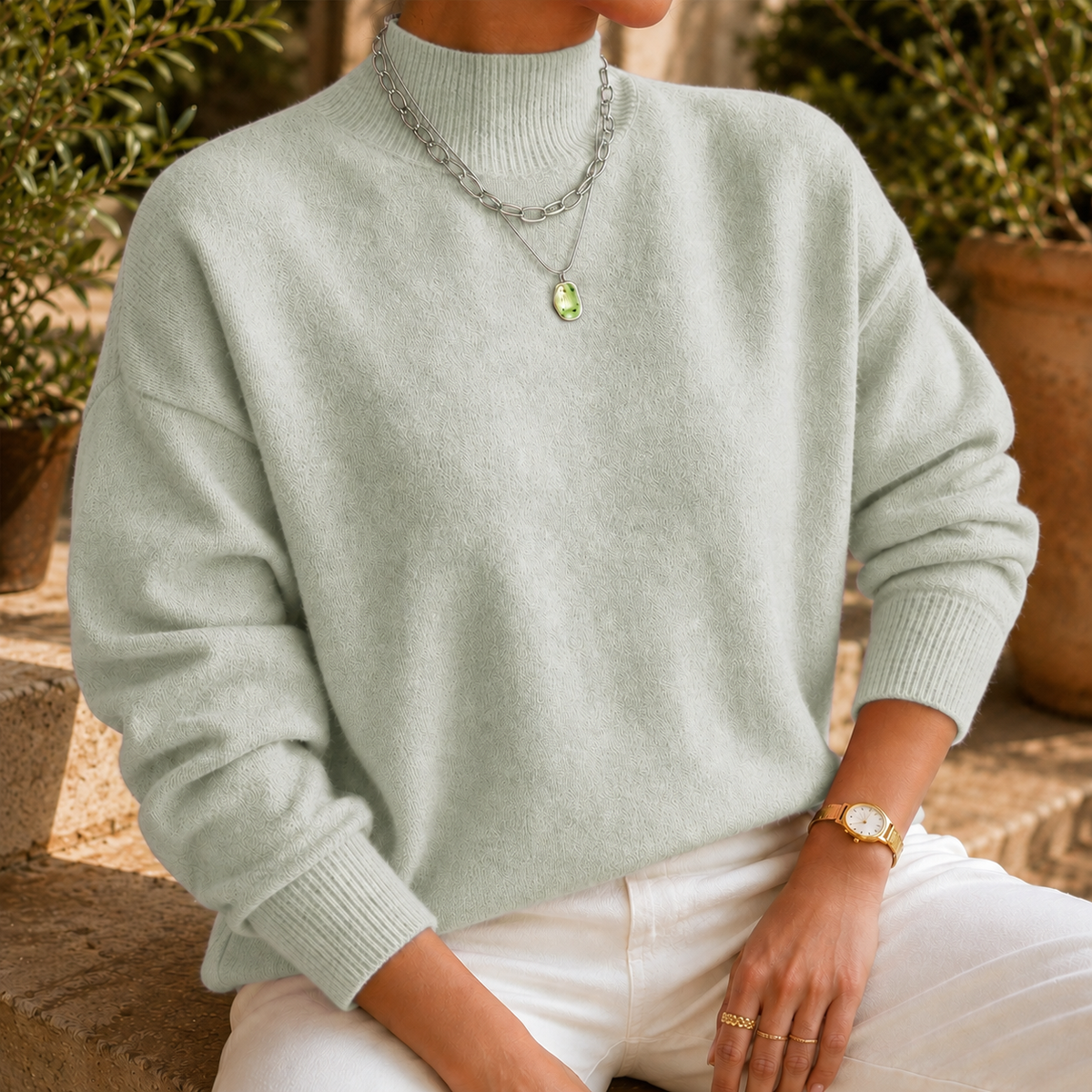Elena Mock Neck Jumper