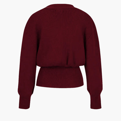 Women's Gold-Button Knitted Cardigan - Structured Fit
