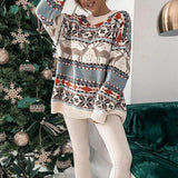 Mila | Cosy Reindeer Pattern Christmas Jumper for Women