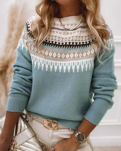 Orla | Refined Fair Isle Crew Neck Christmas Jumper for Women