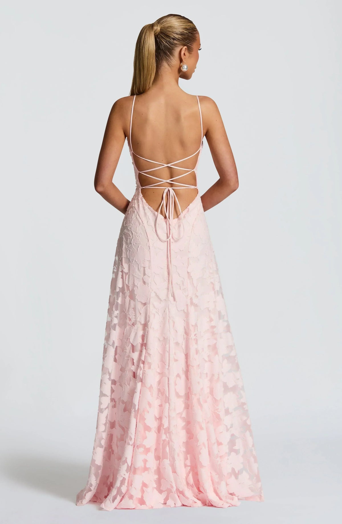 Elegant Cowl Neck Textured Floral Maxi Dress – Bridesmaid & Evening Gown
