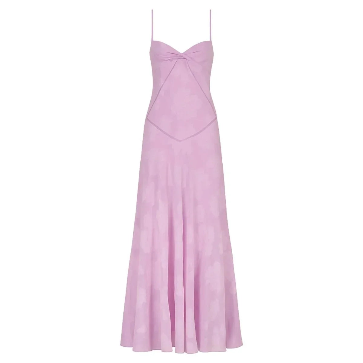 Floral Jacquard Corset Maxi Dress – Spaghetti Strap Bridesmaid Gown