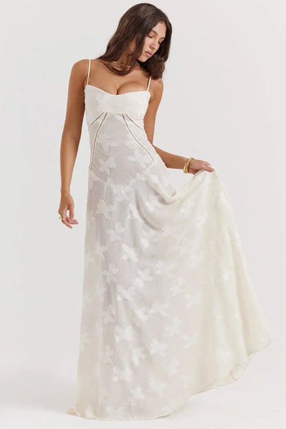 Satin Square Neck Maxi Dress – Spaghetti Strap Evening Gown