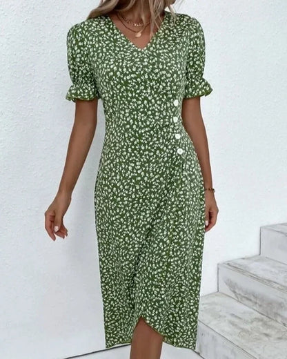 Women's Wedding Guest Dress | Midi Floral Wrap V-Neck