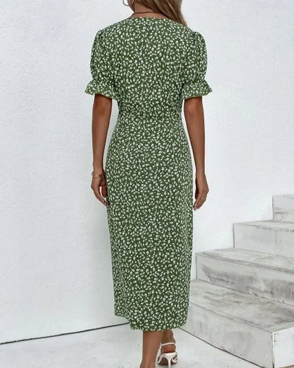 Women's Wedding Guest Dress | Midi Floral Wrap V-Neck