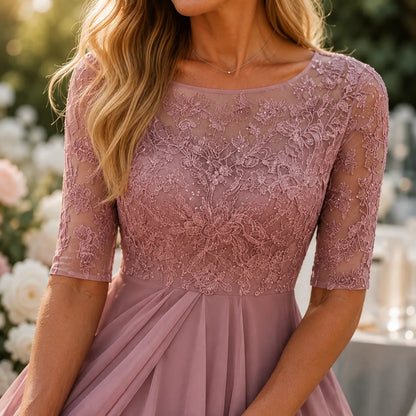 Women's Wedding Guest Dress | Midi Lace Embroidered