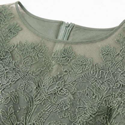 Women's Wedding Guest Dress | Midi Lace Embroidered